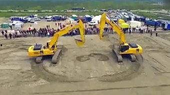 钩机表演视频,演绎工程之美